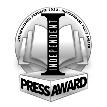 2022 Independent Press Award. A silver and black logo with a book open behind a large black capital letter I.