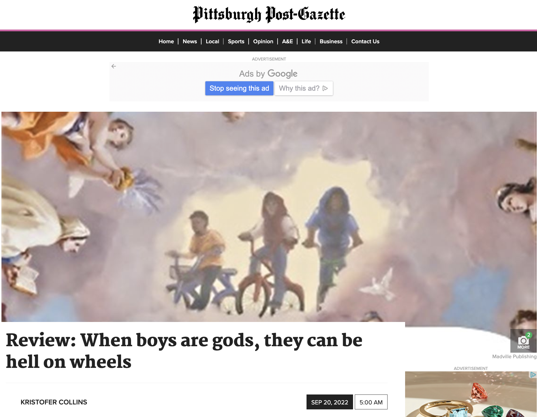 Review: When boys are gods, they can be hell on wheels - interview with author Michael Simms