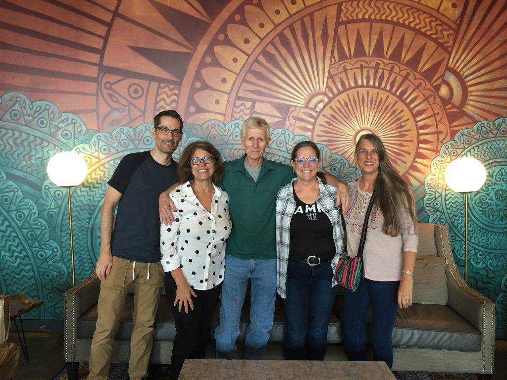 Authors Brian Petkash, Gianna Russo, George Drew, Publisher Kim Davis, and Christine Cock in Tampa in 2019