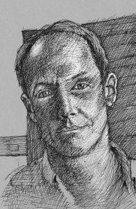 Author, Randall Watson, as drawn by artist, Charles Moody