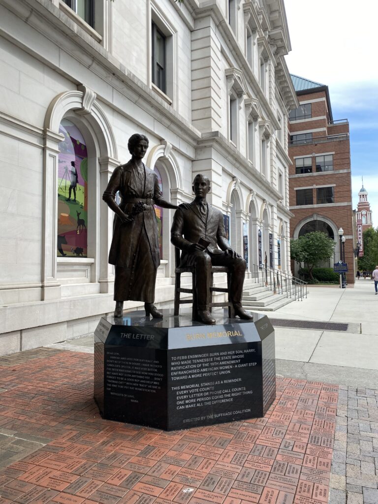 Harry T. Burns memorial celebrating Burns' historic vote to end women's suffrage in Tennessee