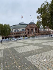 The Forum building inside the Frankfurt book fair. This is where Kim practiced Zen navigation on the first day and did a circuit of the entire grounds. Had she just turned Right instead of Left...