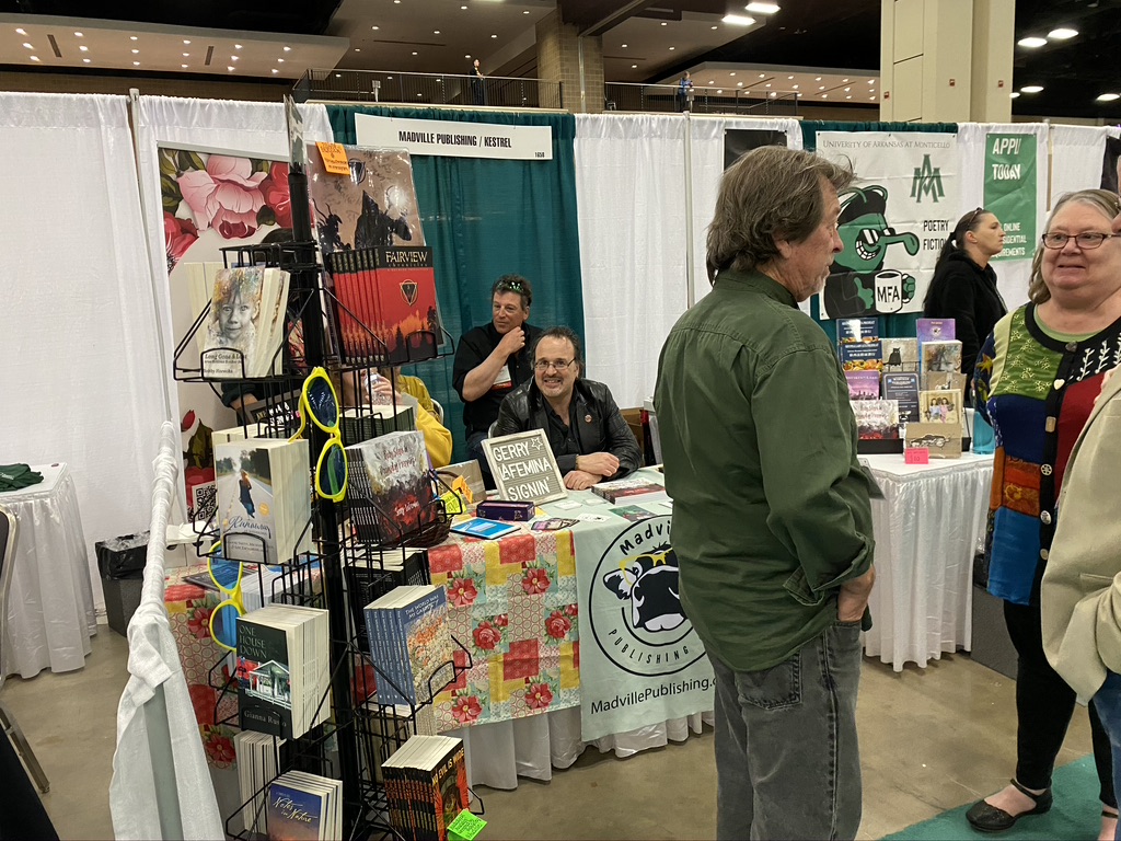 A booth at a book fair.