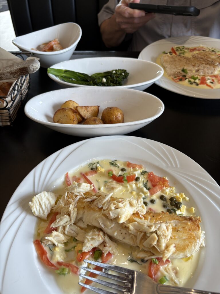 Fresh Haddock with the chef's special sauce that included cream and capers. 