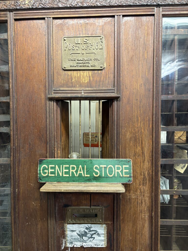 Old post office window in the Jonesville Genral Store